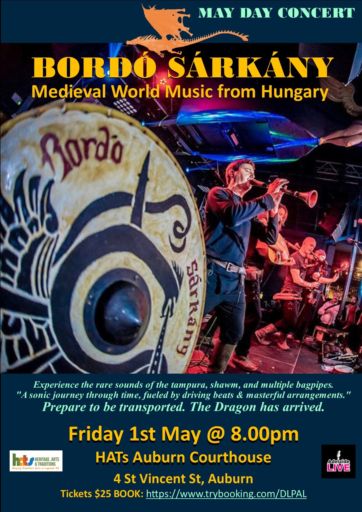 Bordó Sárkány blends the raw energy of folk-rock with the haunting allure of the Middle Ages.